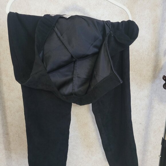 Black Faux Suede Womens Pants Dress Barn Size 12 - Picture 14 of 14